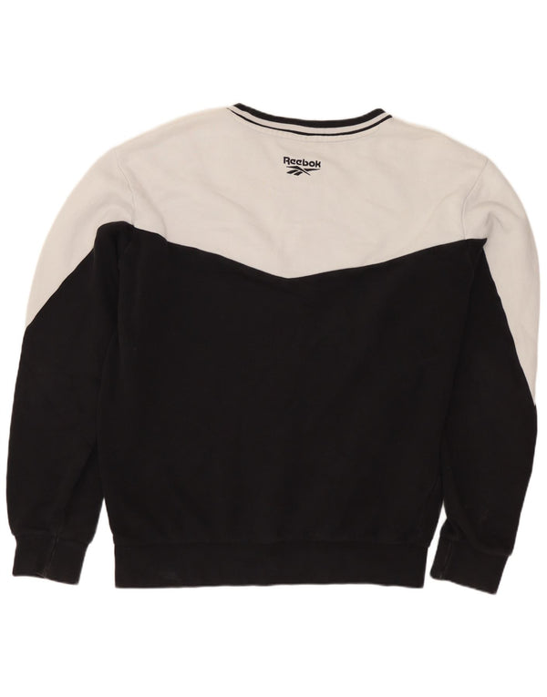 REEBOK Felpa con grafica da uomo Maglione in cotone color block medio nero