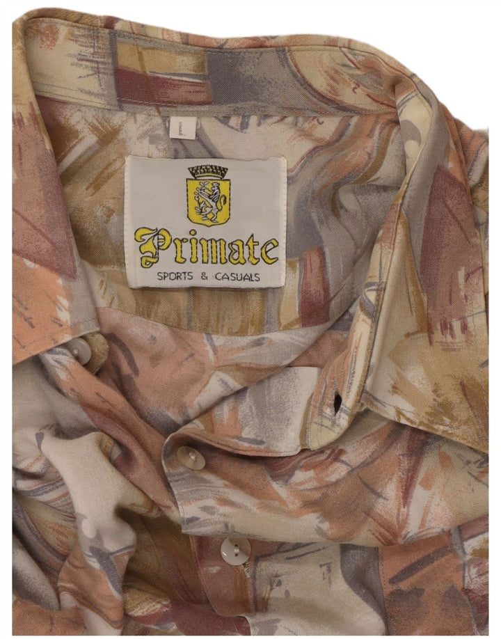Camicia da uomo con motivo astratto VINTAGE grande multicolore