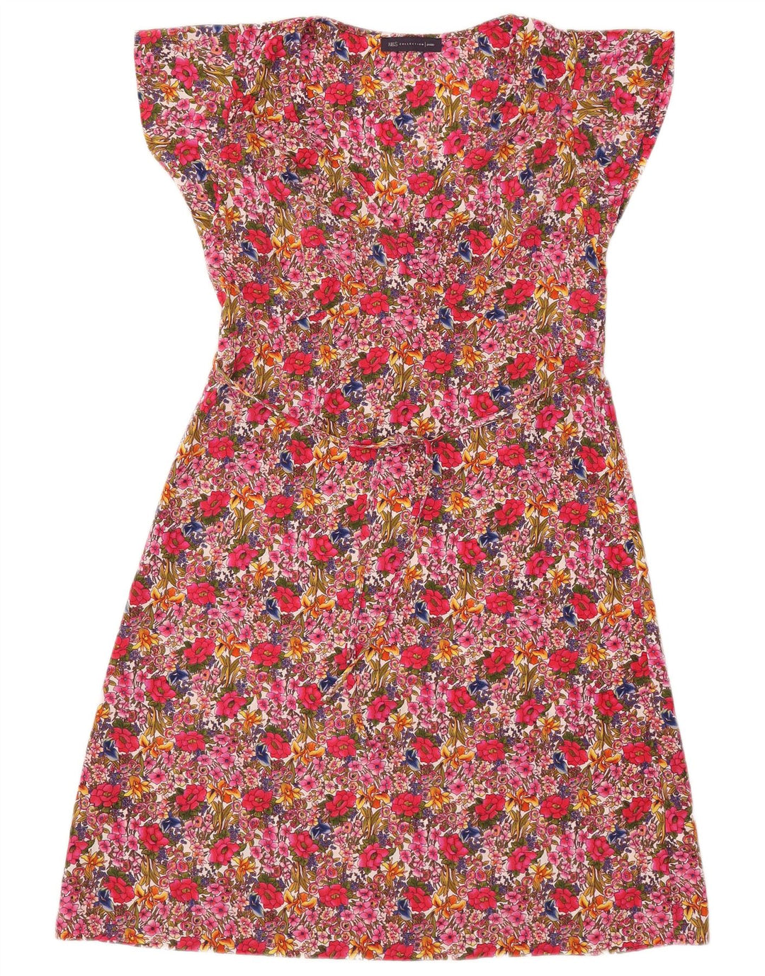 Abito a trapezio da donna Marks & Spencer UK 10 Piccolo poliestere floreale rosa