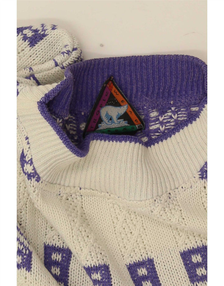 Maglione maglione girocollo da uomo Eisbar XL bianco geometrico