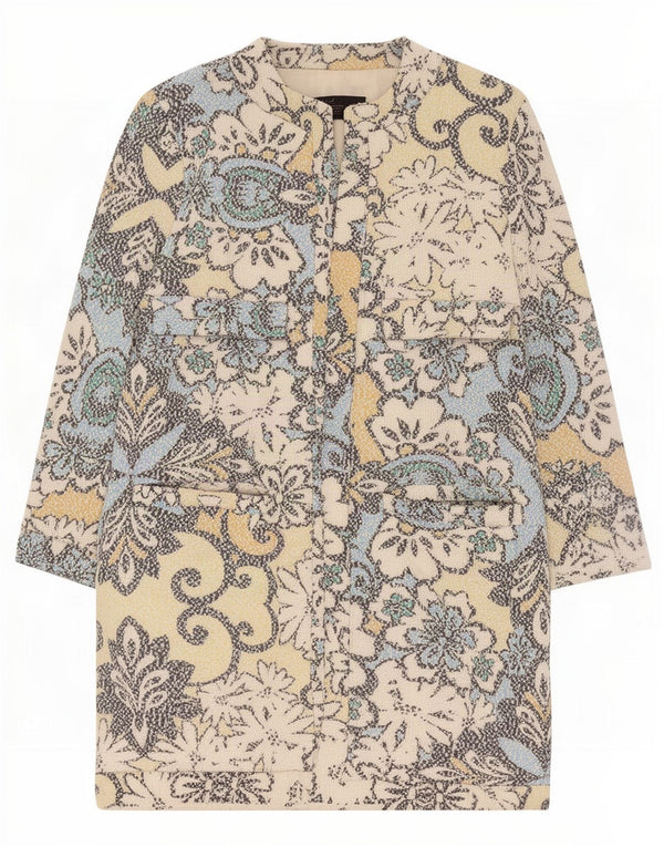 Soprabito aperto oversize da donna Zara con maniche a 3/4 UK 6 XS multicolore floreale