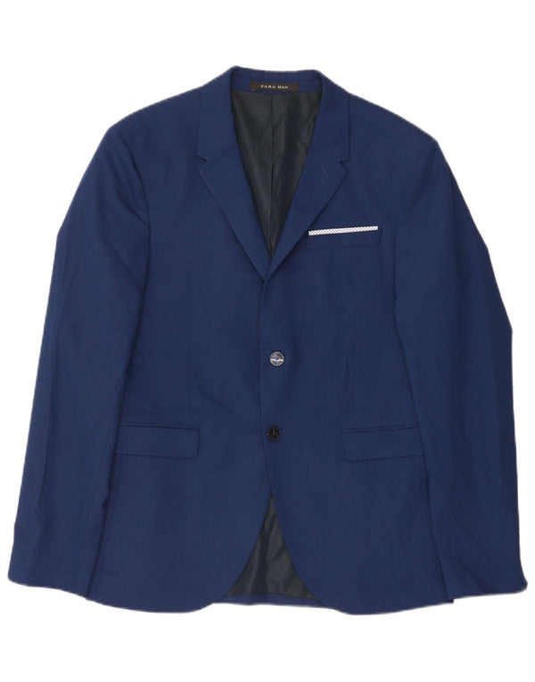 Giacca blazer a 2 bottoni da uomo Zara EU 50 blu medio