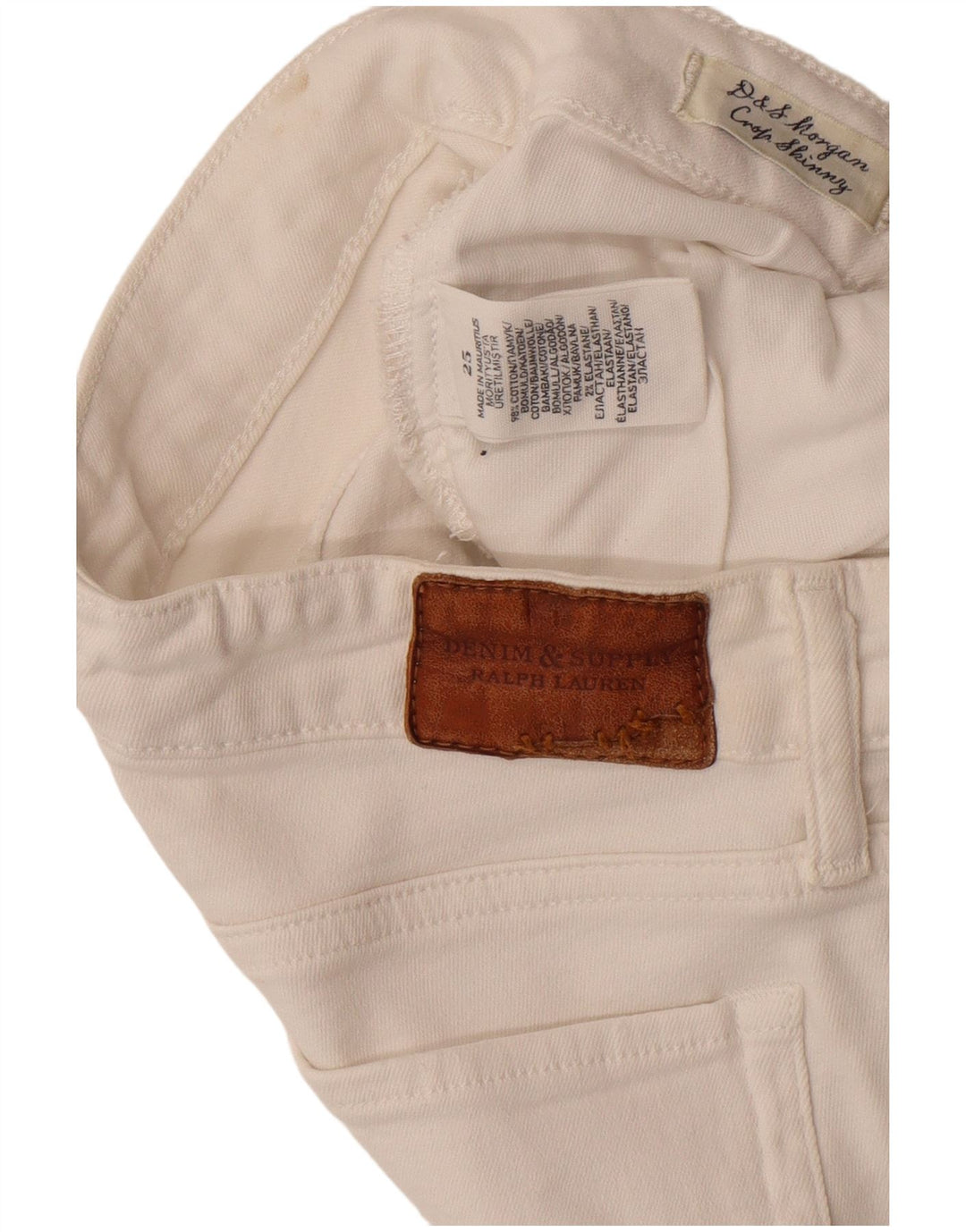 Jeans slim da donna Ralph Lauren W25 L25 cotone bianco