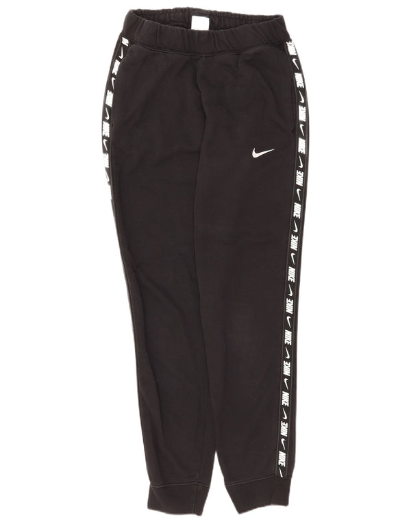 Pantaloni da tuta con grafica Nike da donna, pantaloni da jogging, UK 10, piccoli, cotone nero