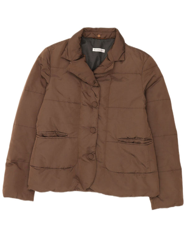 Giacca imbottita da donna Marella UK 14 Large Marrone Poliammide