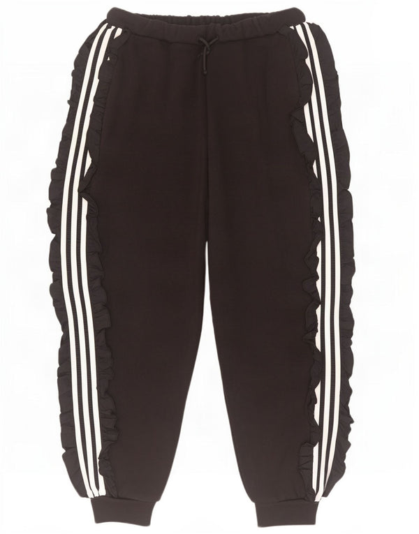 Adidas Womens Tracksuit Trousers Joggers UK 12 Medium Black Cotton
