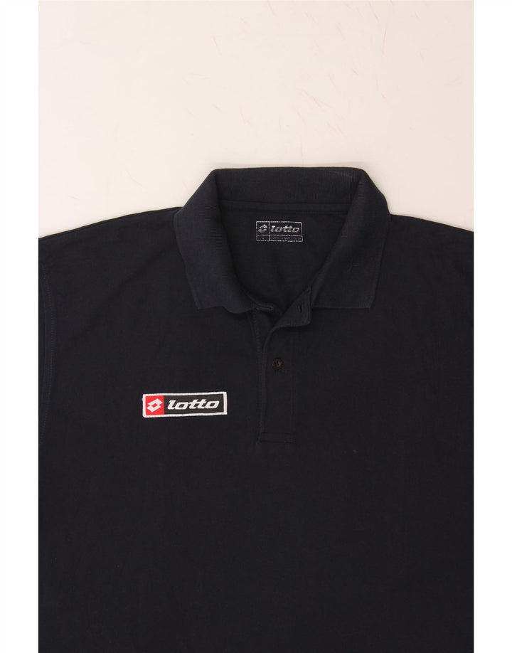 LOTTO Mens Polo Shirt Large Navy Blue Vintage Lotto and Second-Hand Lotto from Messina Hembry 