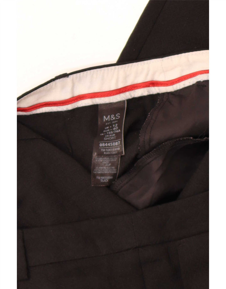 Pantaloni da abito slim da donna Marks & Spencer UK 12 medi W32 L25 neri