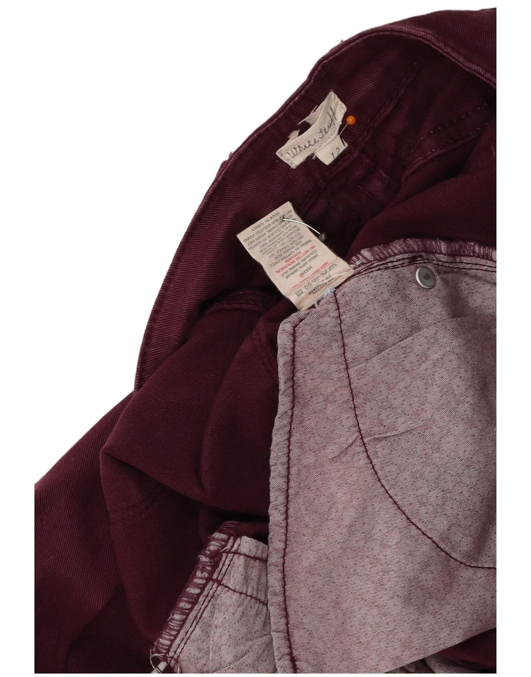 WHITE STUFF Jeans dritti da donna UK 12 Medio W30 L30 Cotone bordeaux