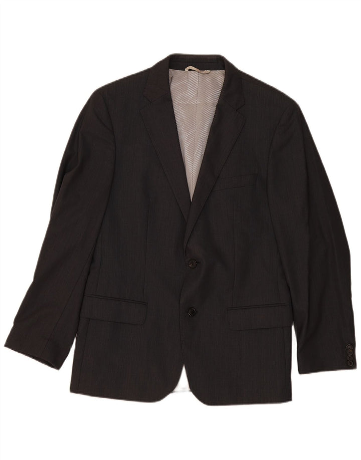Giacca blazer da uomo a 2 bottoni Hugo Boss EU 46 piccola lana grigia