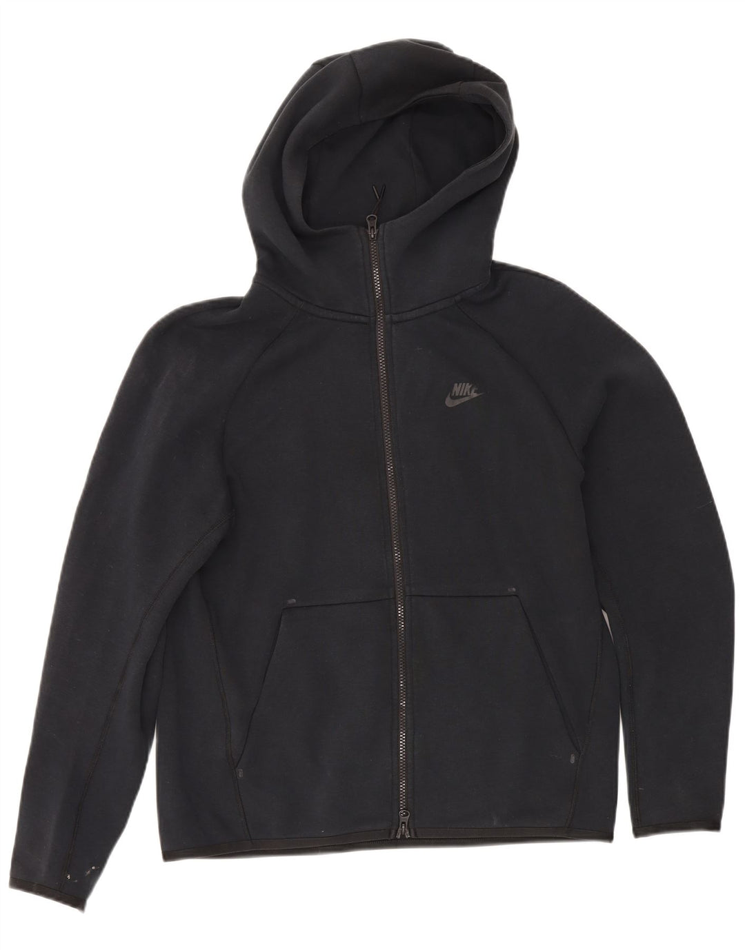Felpa con cappuccio e zip Nike da uomo piccola in cotone nero