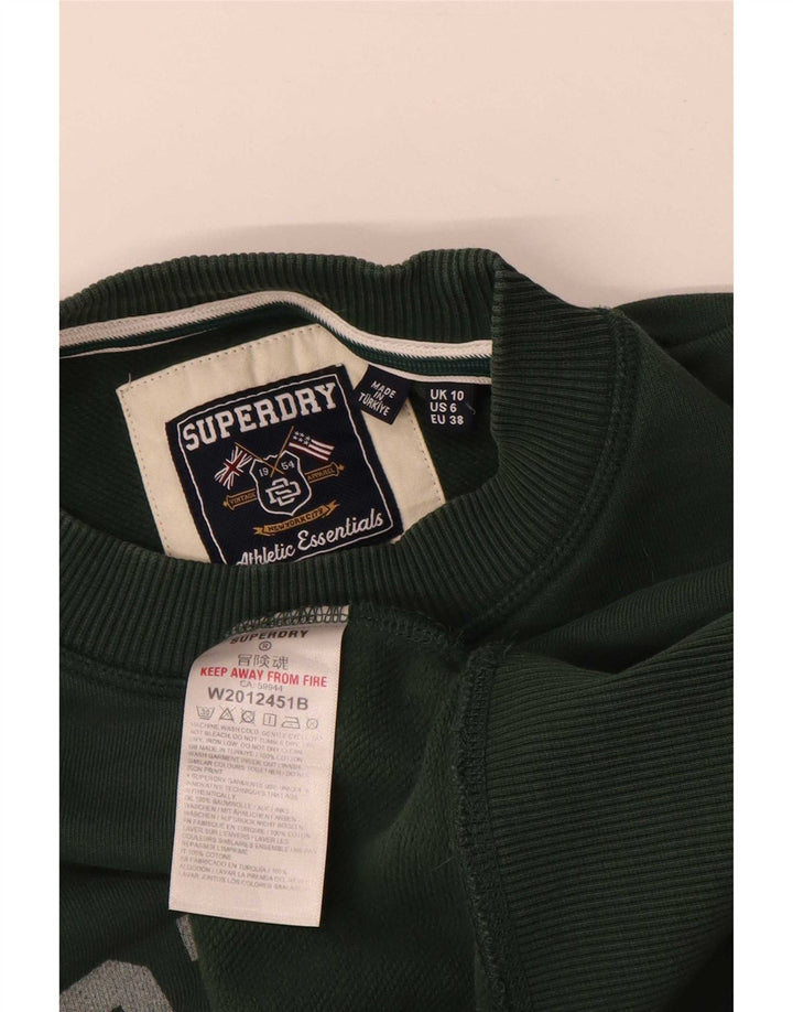 Felpa oversize con grafica da donna Superdry, maglione UK 10 piccolo verde