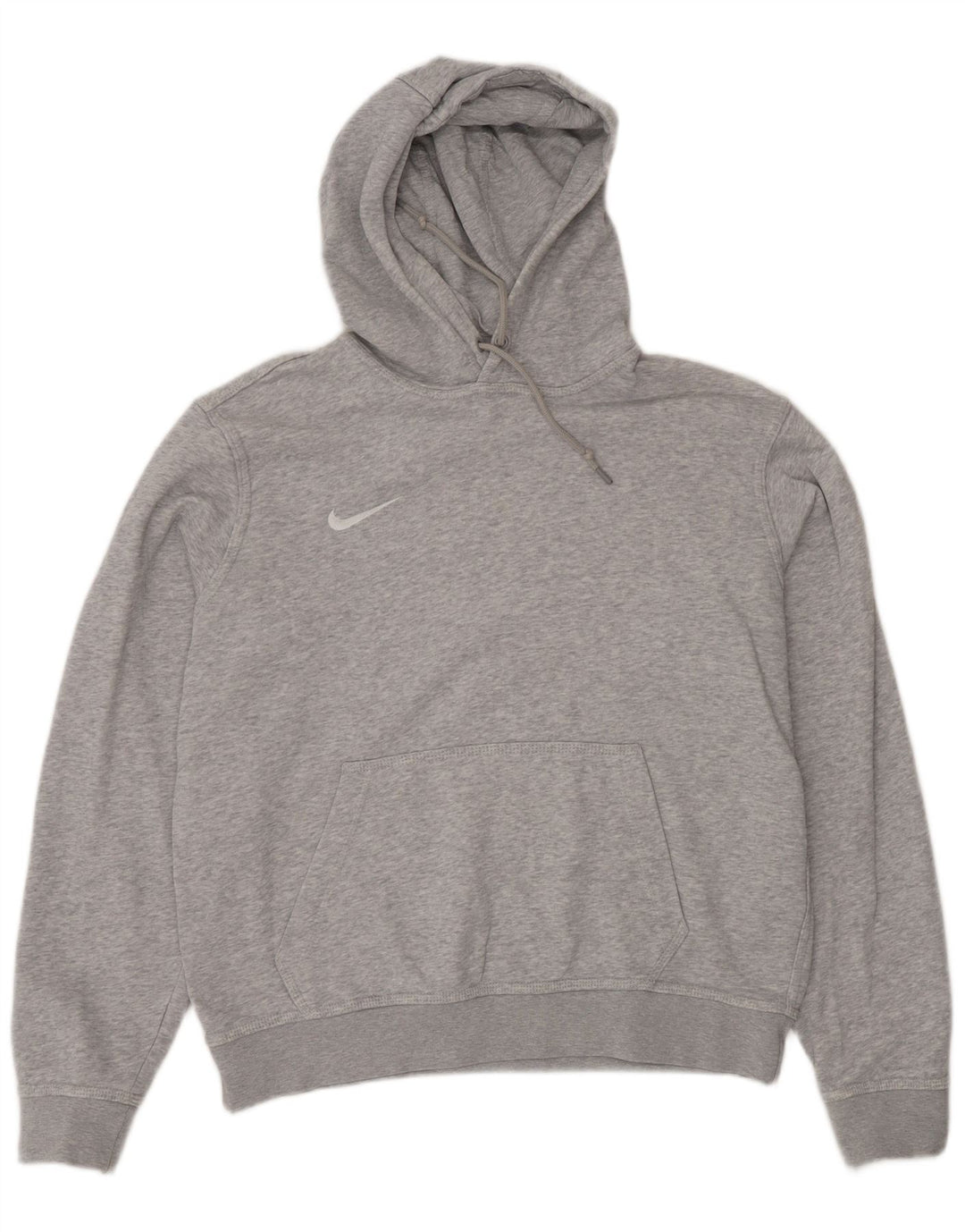 Felpa con cappuccio da uomo Nike in cotone mélange grigio medio
