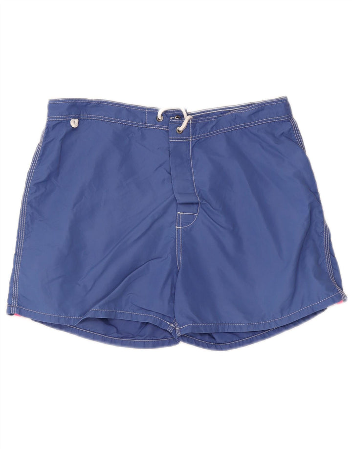 Pantaloncini da bagno da uomo Sundek in nylon a righe blu medio