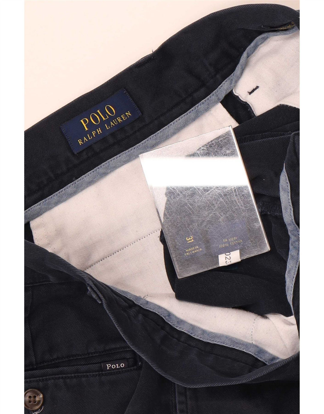 Pantaloncini chino con pegging da uomo Polo Ralph Lauren W31 blu navy medio