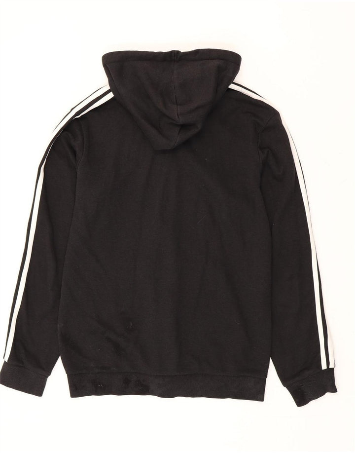Maglione con cappuccio e zip Adidas da uomo in cotone nero medio