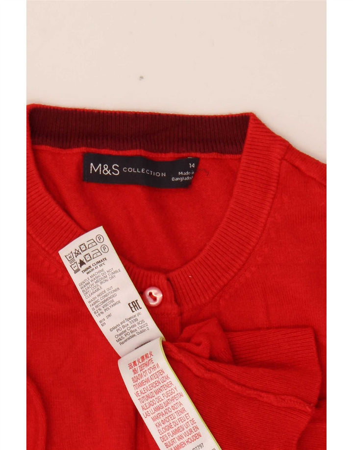 Maglione cardigan corto da donna Marks & Spencer UK 14 Viscosa rossa media