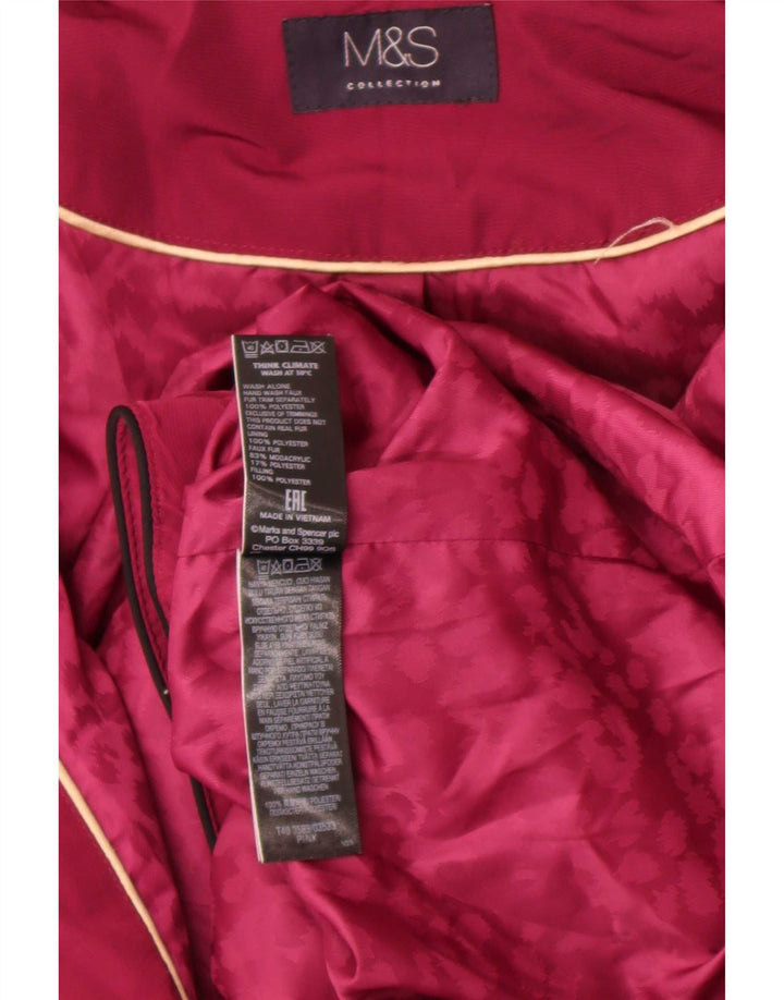 Giacca imbottita da donna Marks & Spencer UK 12 poliestere rosa medio
