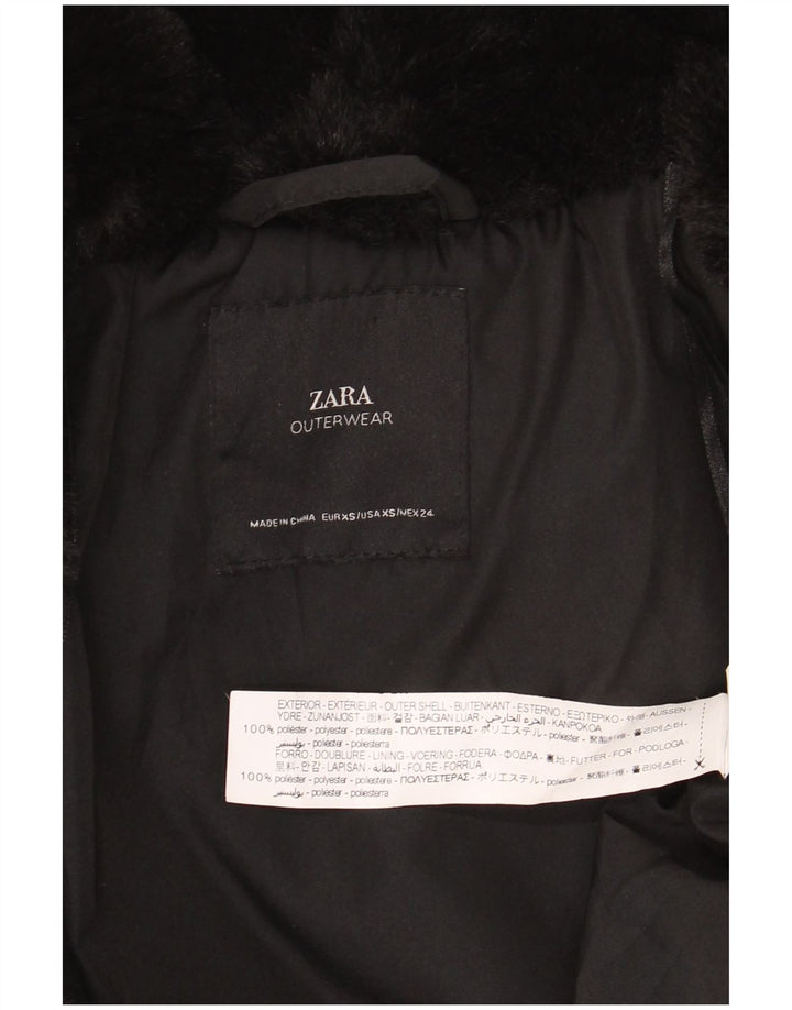 Giacca da donna in pelliccia sintetica Zara UK 6 XS poliestere nero