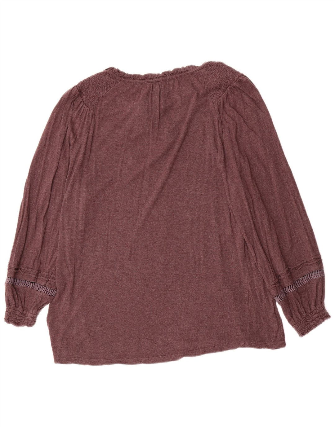 FAT FACE Camicetta oversize a maniche lunghe da donna UK 10 Piccola viscosa marrone