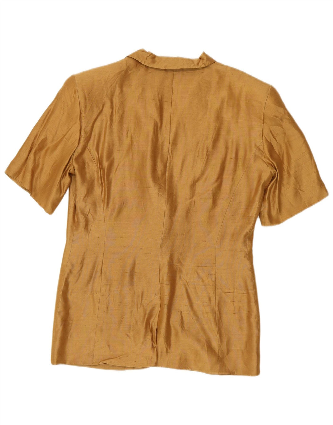 Max Mara Camicia a maniche corte da donna Camicetta UK 12 Seta marrone medio