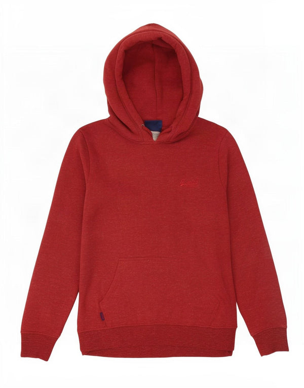 Felpa con cappuccio da donna Superdry UK 12 cotone bordeaux medio