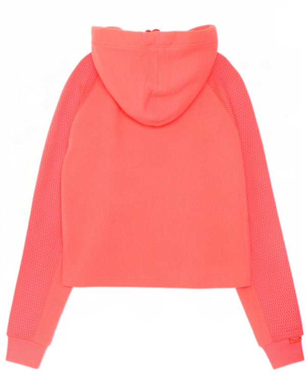 Felpa con cappuccio grafica da donna Crop Superdry UK 12 poliestere rosa medio