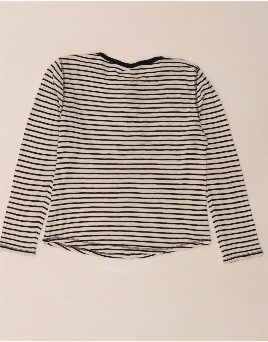 Marks & Spencer Top da donna a maniche lunghe UK 14 Cotone a righe bianche medie