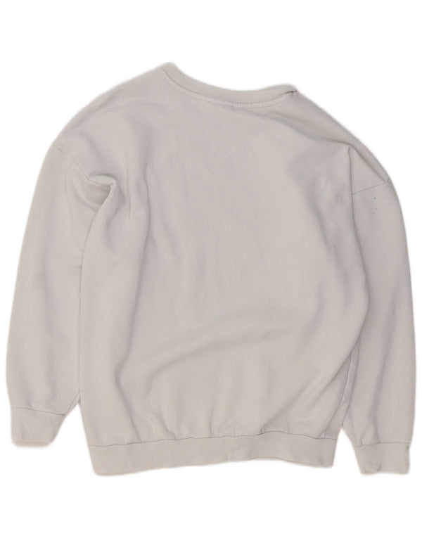 Felpa oversize da donna Adidas UK 14 cotone bianco medio