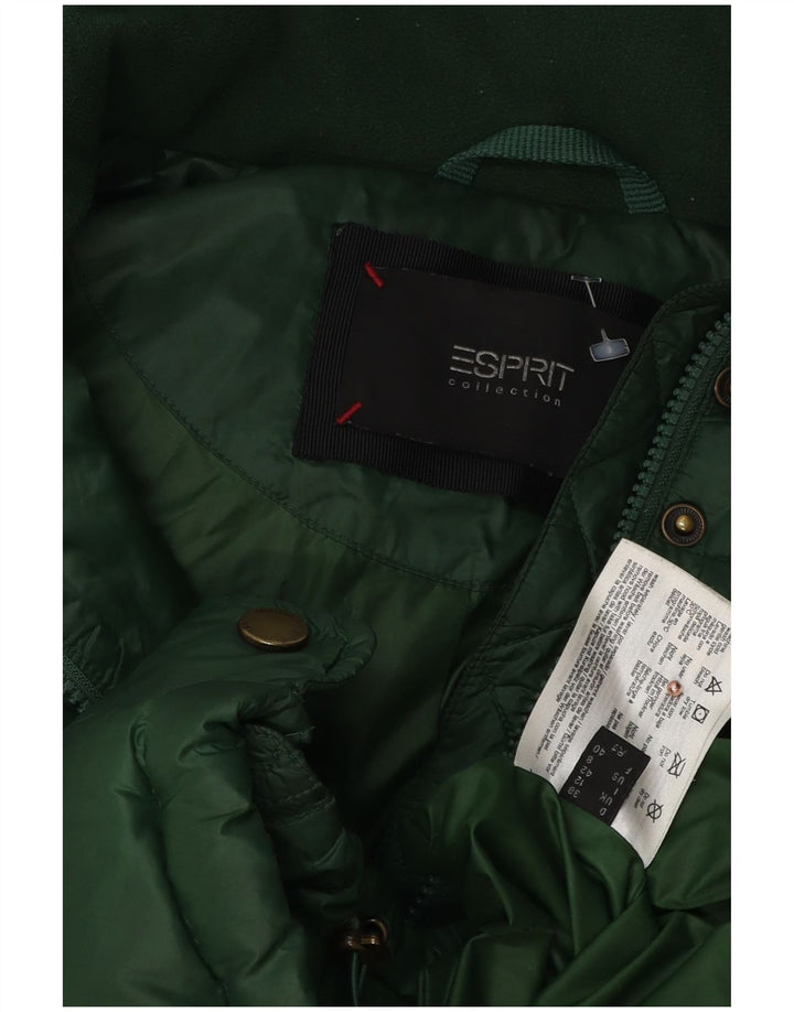 Giacca imbottita con cappuccio da donna Esprit UK 12 verde medio