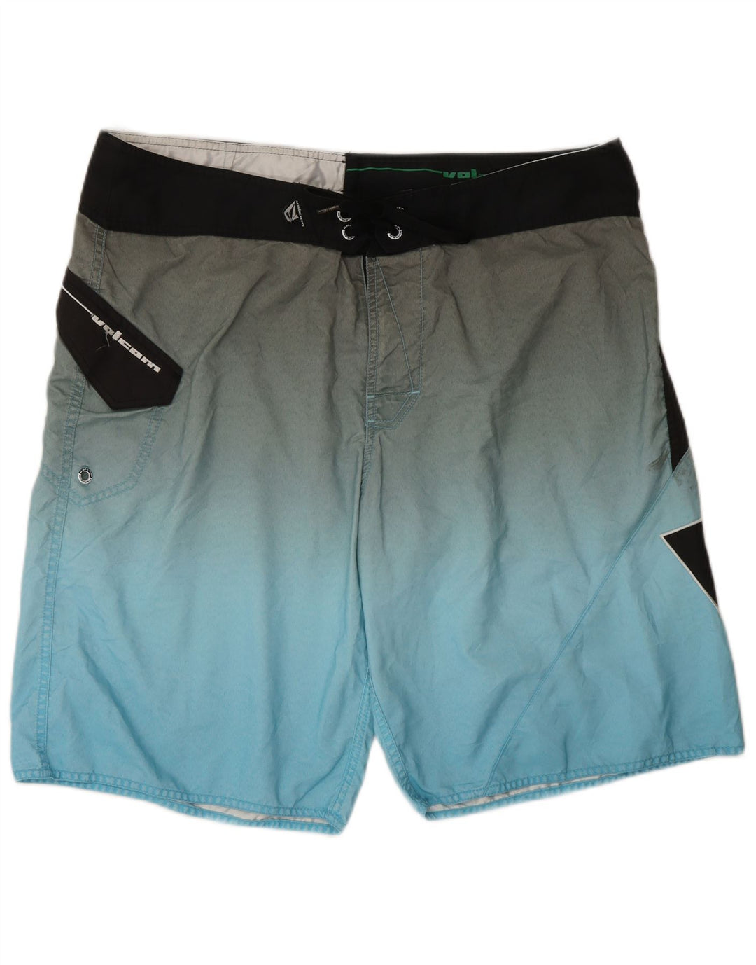 Pantaloncini da bagno grafici da uomo VOLCOM XL in poliestere color block blu