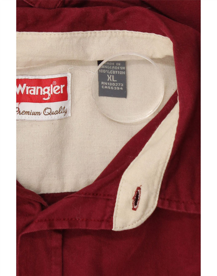 Camicia da uomo Wrangler XL in cotone bordeaux
