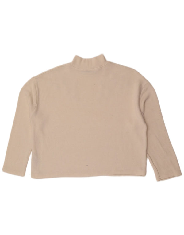 Top corto corto da donna a vestibilità ampia Zara, manica lunga, UK 14, medio, bianco maculato