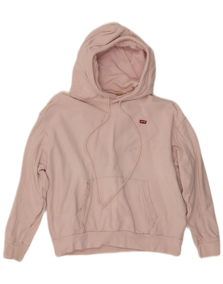 Maglione oversize con cappuccio da donna LEVI'S UK 10 piccolo cotone rosa