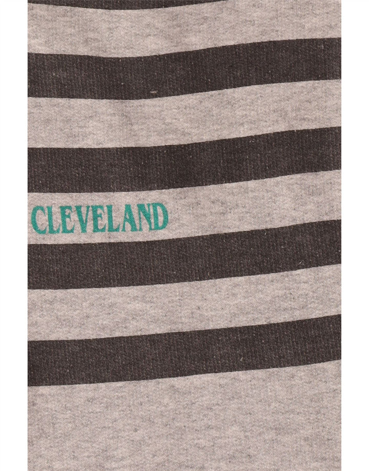 Giacca da ginnastica vintage da uomo senza maniche a righe grigio medio