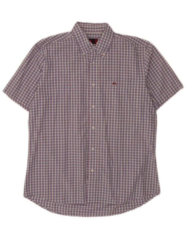 Camicia Kappa da uomo a maniche corte XL in cotone a quadri blu