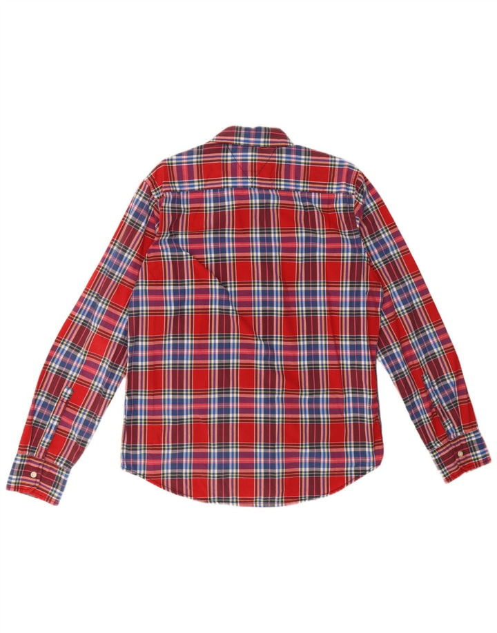 Camicia da uomo Tommy Hilfiger grande cotone a quadri rossi