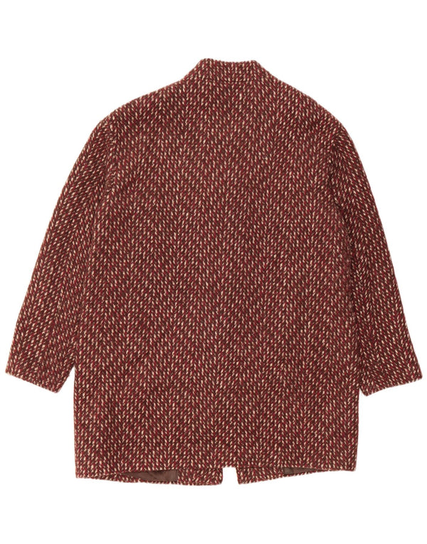 Soprabito da donna Marks & Spencer UK 14 grande poliestere rosso Chevron