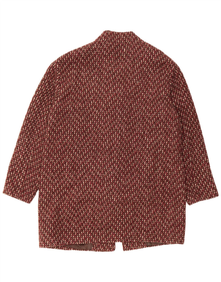 Soprabito da donna Marks & Spencer UK 14 grande poliestere rosso Chevron