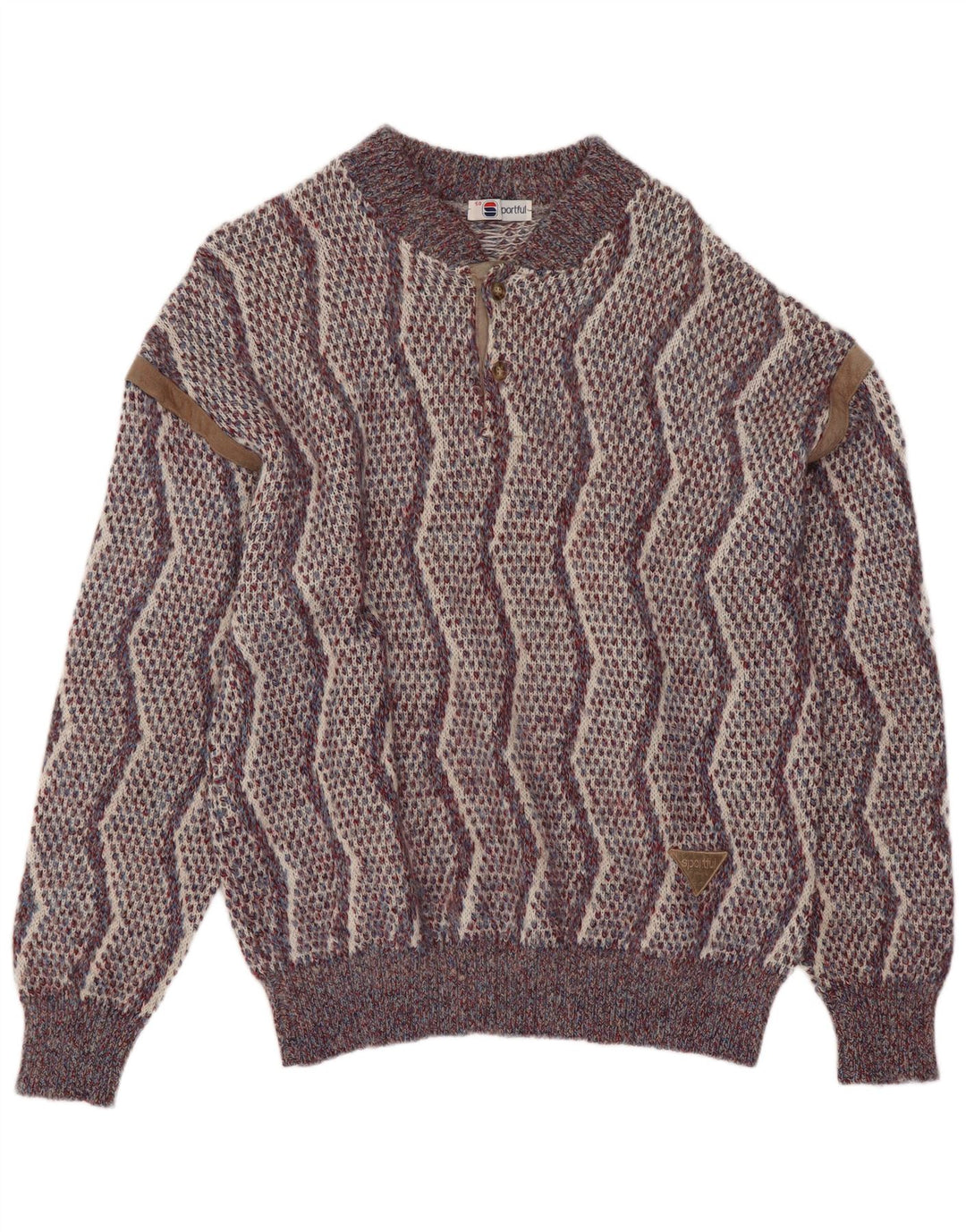 Sportful Maglione da uomo con collo a bottoni IT 50 medio multicolore retrò
