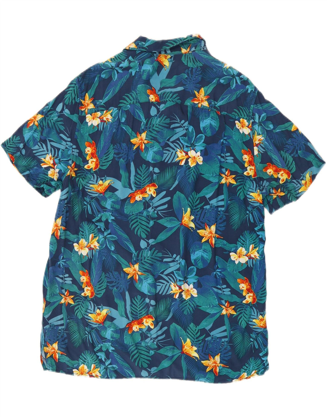 Camicia slim fit da uomo a maniche corte C&A, hawaiana in viscosa floreale blu medio