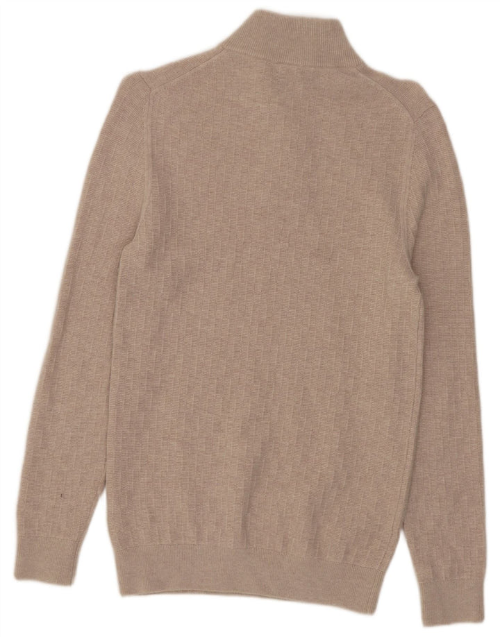 Maglione da uomo Reiss con zip e collo piccolo in lana merino beige