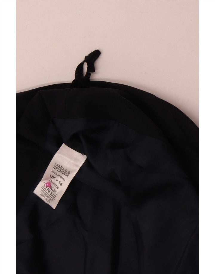 Gonna a tubino da donna Marks & Spencer UK 14 Large W34 poliestere blu navy