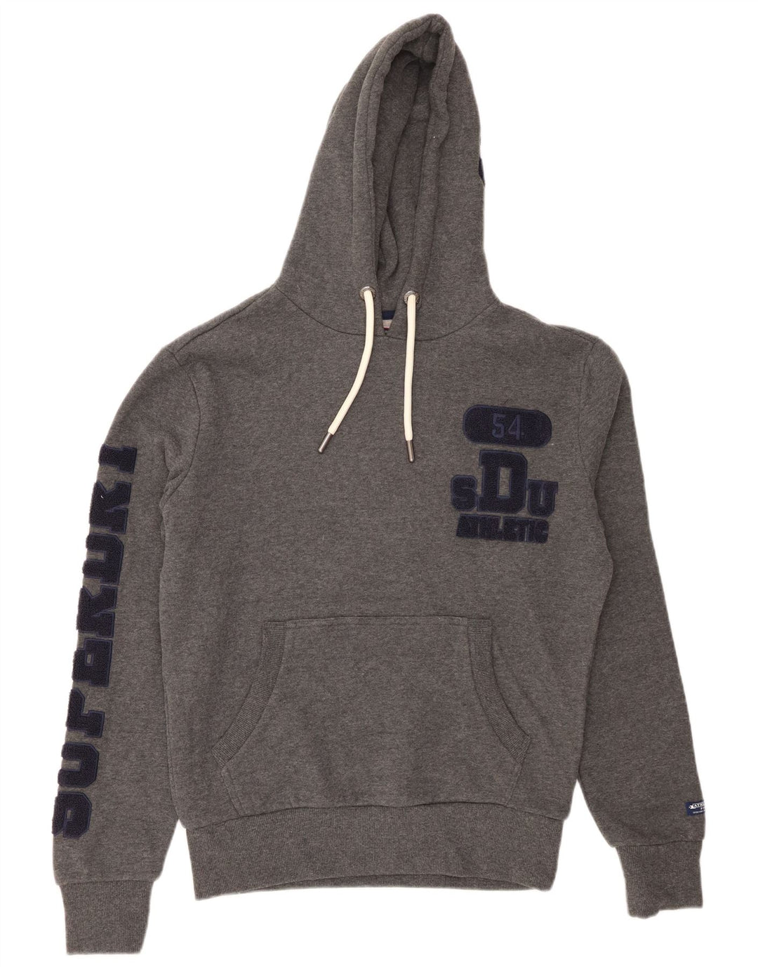 Maglione con cappuccio grafico da uomo SUPERDRY piccolo in cotone grigio