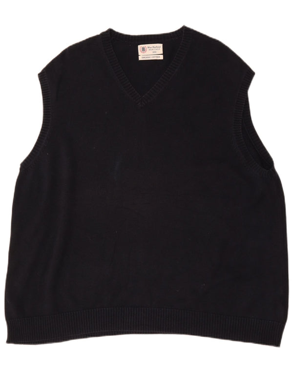 Canotta da uomo Marks & Spencer blu Harbour Vest 2XL cotone blu navy