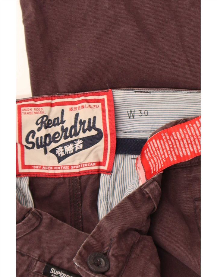 Pantaloncini chino da uomo Superdry W30 in cotone marrone medio
