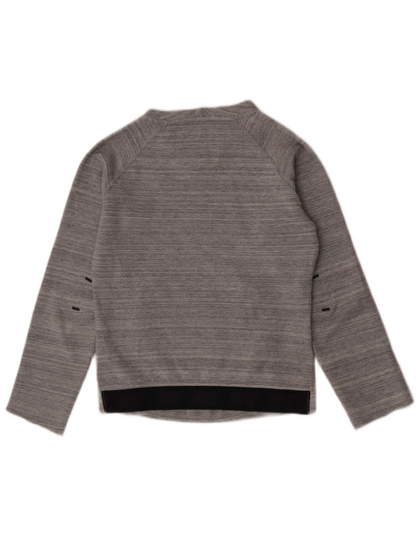 Felpa da donna NIKE maglione UK 6 XS grigio cotone gessato