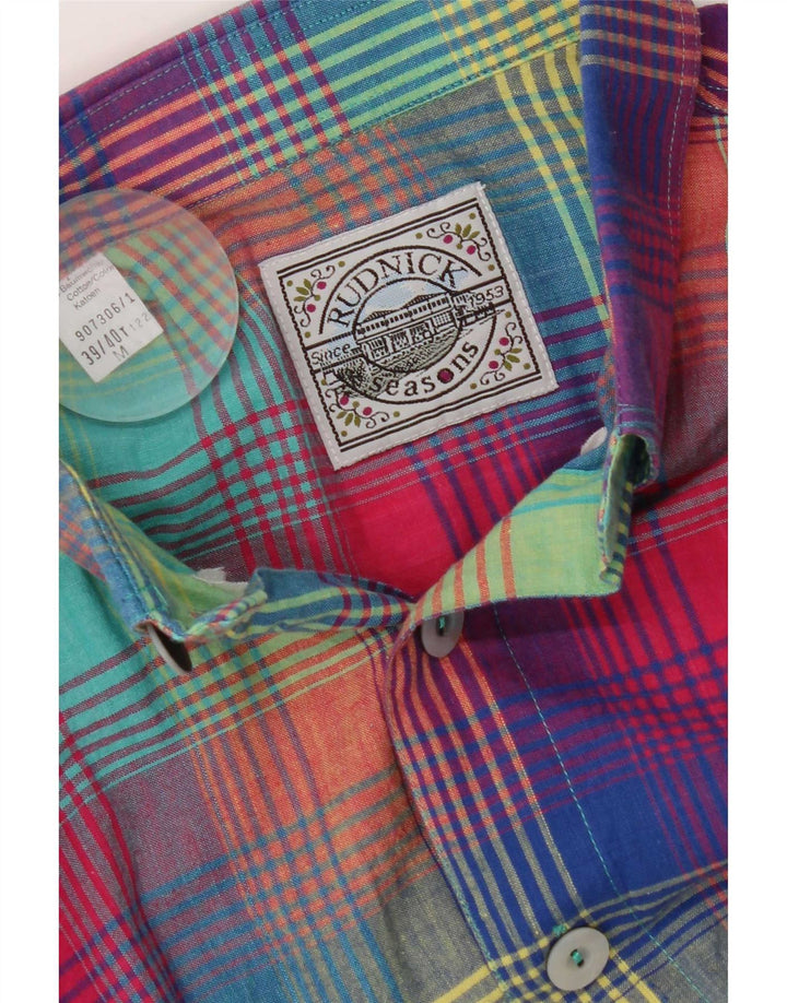 Camicia a maniche corte da uomo Rudnick taglia 39/40 a quadri multicolore medio