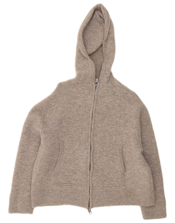 Maglione cardigan con cappuccio da donna Zara UK 14 Lana grigio medio