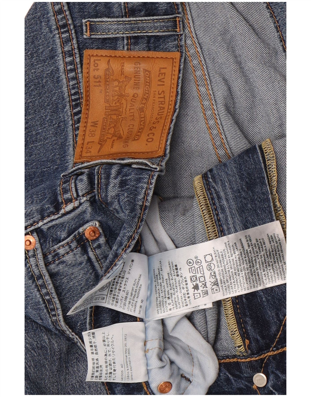 Jeans Levi's Uomo 511 Slim W38 L26 Cotone Blu